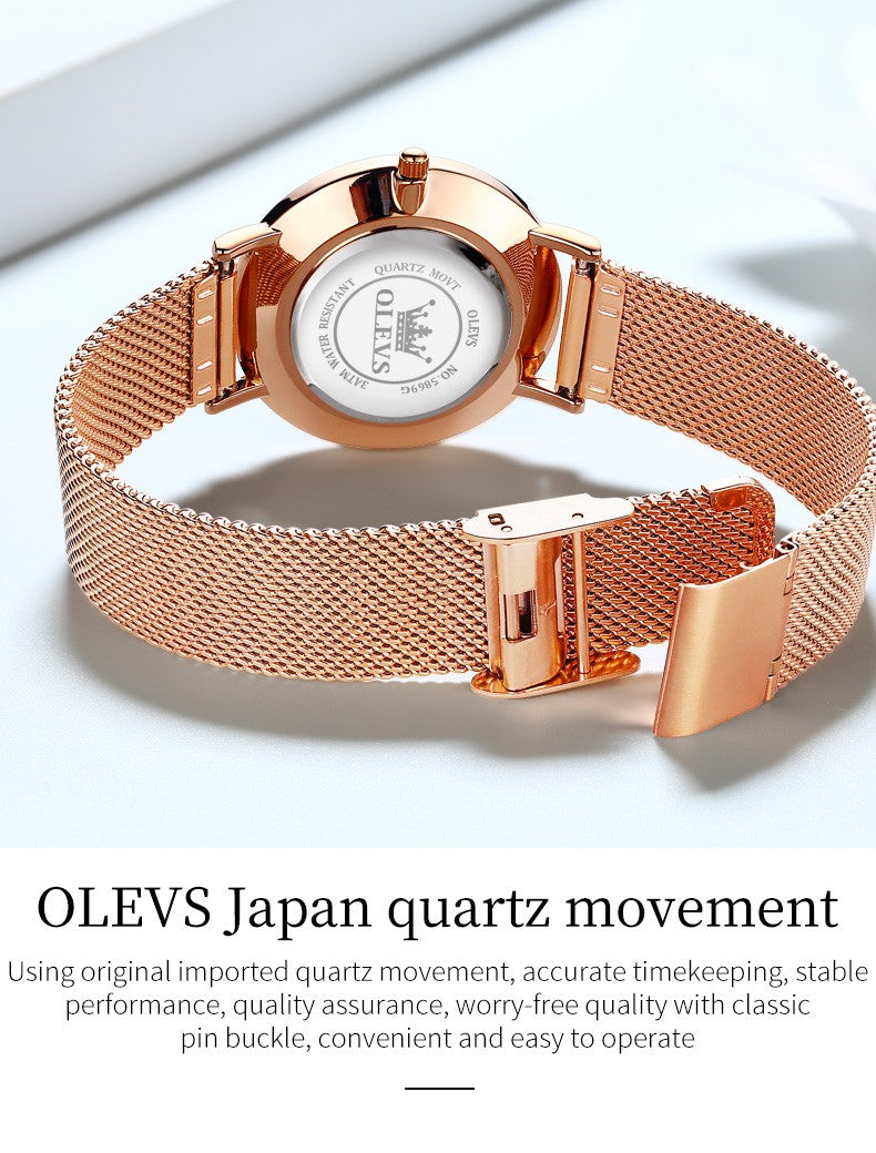 OLEVS Woman Watch 5869 Elegant Fashion Quartz Wristwatch Waterproof Date Watches For Woman Set Bracelet Watch Box Gifts Original