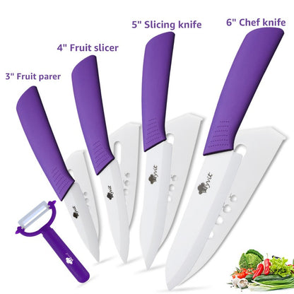 Conjunto de Facas de Cerâmica para Cozinha, 3 4 5 6 polegadas, Faca do Chef, Utilitária, para Fatiar, Cortar Frutas, Legumes, Comida de Bebê, para Descascar, Cabo Antiderrapante