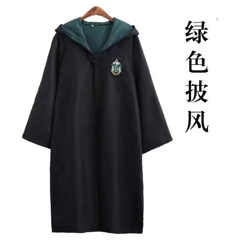 Adult Kids Wizard Robe Magic Academy Dress Up Clothes with Glasses DIY Festival Makeup Clothes Party Cosplay Dressup Supplies
