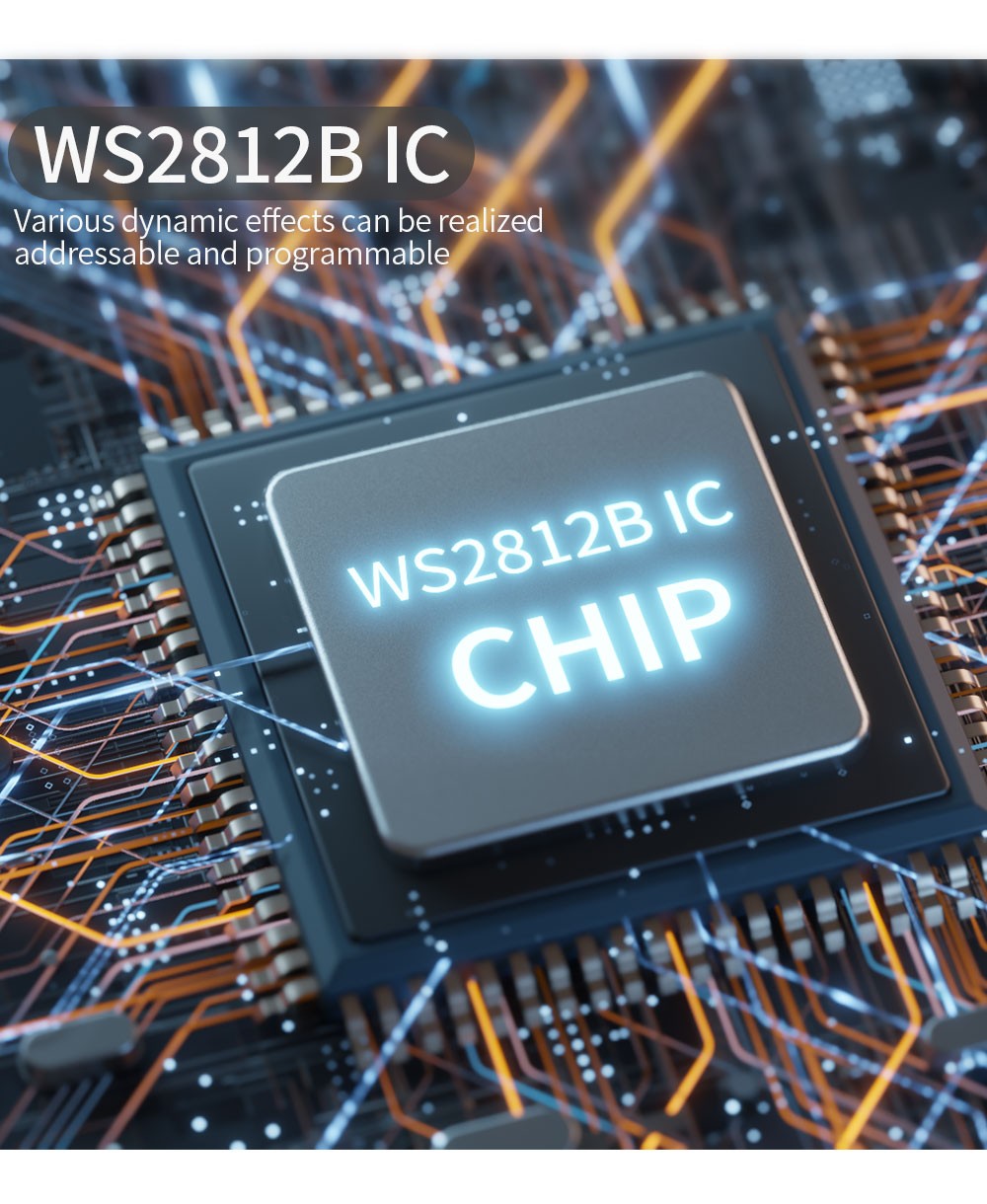 WS2812B Individually Addressable COB LED Strip 60 100 160Led/M High Density Flexible 5mm/10mm WS2812 RGBIC COB Light DC5V