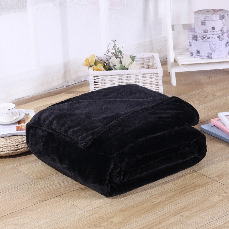 Spring Winter Winter Flannel Blanket Fluffy Warm Soft Sofa Cover Bedspread Solid Blue Black Coral Fleece Plush Blankets For Beds