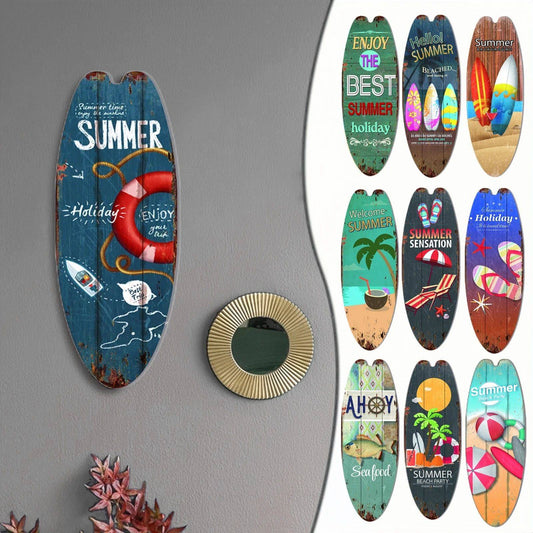 Surfboard Wooden Sign Festival Bar Room Home Party Decor Casual Home Wall Decor Vintage Wooden Print Sign  Beach Style Hanging