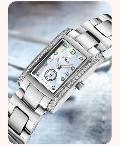 Classic square waterproof stainless steel material women's quartz watch