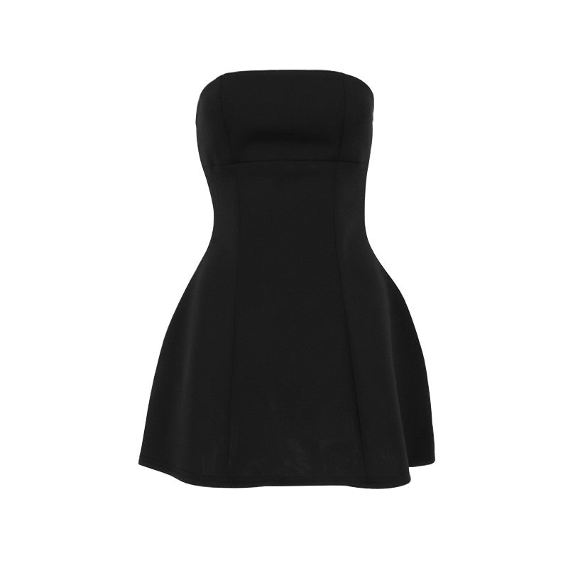 Sexy A-Line Dress Women's Summer New Solid Sexy Sleeveless Off Shoulder Bodycon