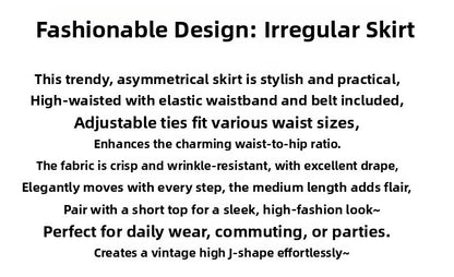 Caramel Suede Half-length Skirt Women's Autumn Winter New Irregular Belt Slim A- Line Midi Umbrella Skirt Comfortable Casual S .