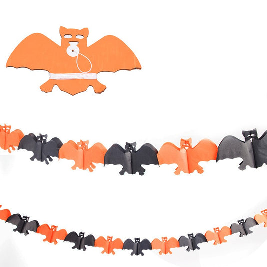 3Meter Halloween Hanging Garland Bunting Bat Pumpkin Ghosts Spider Paper Banner Halloween Party Decorations Horror Props