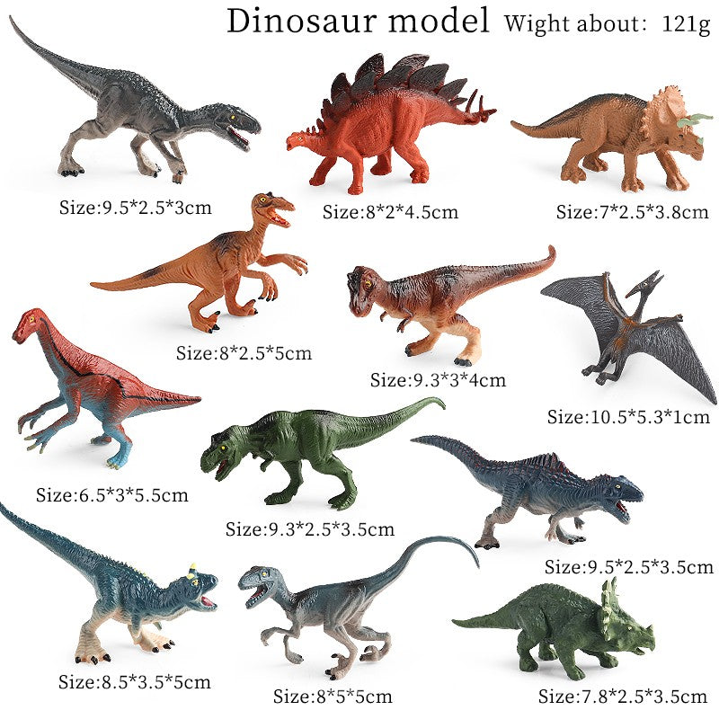 Oenux 12 Peças Pequeno Conjunto Dinossauro Jurássico Brinquedo T-Rex Velociraptor Espinossauro Mosassauro Modelo Coleção Boneco de Ação Brinquedo Infantil