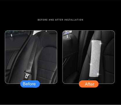 Capa de volante Bing Bling de couro PU com strass de cristal para mulheres, acessórios automotivos
