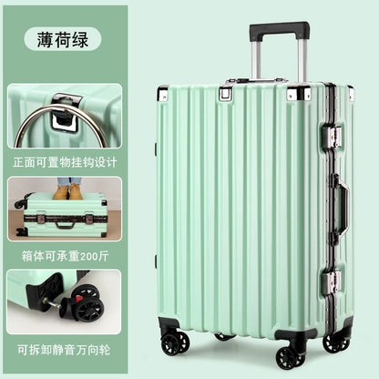 20inch 22inch 24inch 26inch Large Capacity Luggage Aluminum Frame Reinforced Anti-Collision Trolley Case Password Box Casual Suitcase Silent Wheel