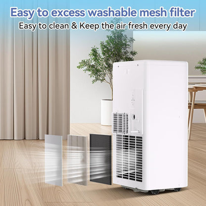 Ar Condicionado Portátil, 10000 BTU, Unidade de CA Remota com Função de Refrigeração, Desumidificador e Ventilador, Resfria até 52 m².