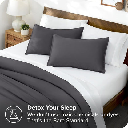 3pcs Lyocell Bamboo Fiber Duvet Cover Set,Luxury Solid Summer Silky Cooling Bedding Set(no Sheet),Single Quilt Cover+Pillowcases