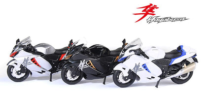 1:18 Hayabusa R1 GSX1000R CBR1000RR Modelos de Miniaturas de Motocicletas Brinquedo de Liga Fundido Direção da Roda Dianteira com Amortecimento Presentes