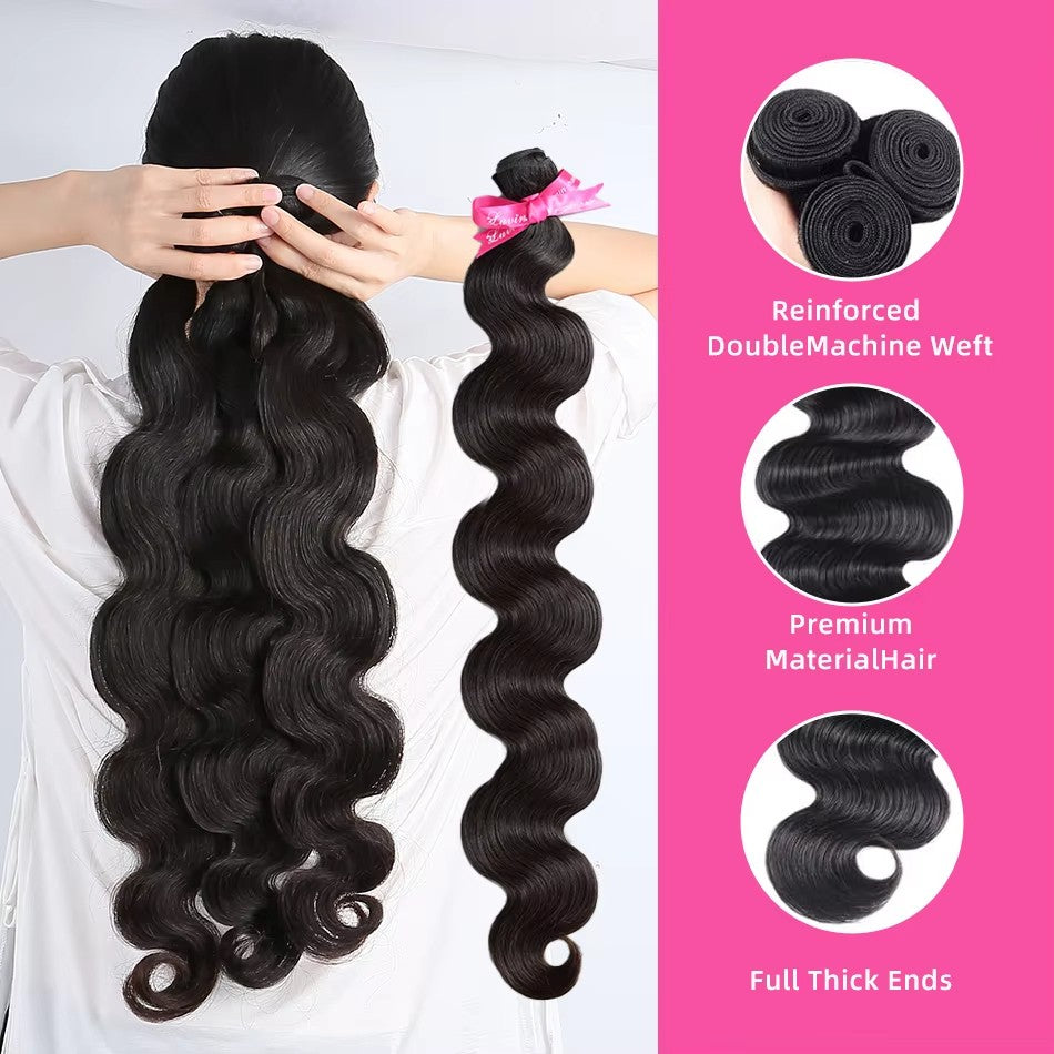 Cabelo Humano Ondulado Malaio 15A, Tecer Pacotes de Cabelo Humano, 100% Não Processado, Extensões de Cabelo Humano Pretas Naturais, 1, 3, 4 Pacotes