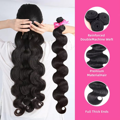 Cabelo Humano Ondulado Malaio 15A, Tecer Pacotes de Cabelo Humano, 100% Não Processado, Extensões de Cabelo Humano Pretas Naturais, 1, 3, 4 Pacotes