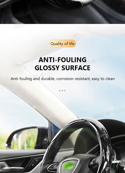 SEAMETAL 2/3Pcs Car Steering Wheel Cover Carbon Fiber Anti-Slip Steer Wheel Protector Cover 38cm Universal Car Protection Cover