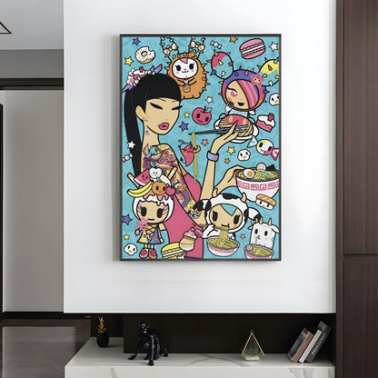 Cartoon Art Kawaii townTokidokiinside Poster HD art sticky wall waterproof home living room bedroom bar aesthetic decoration
