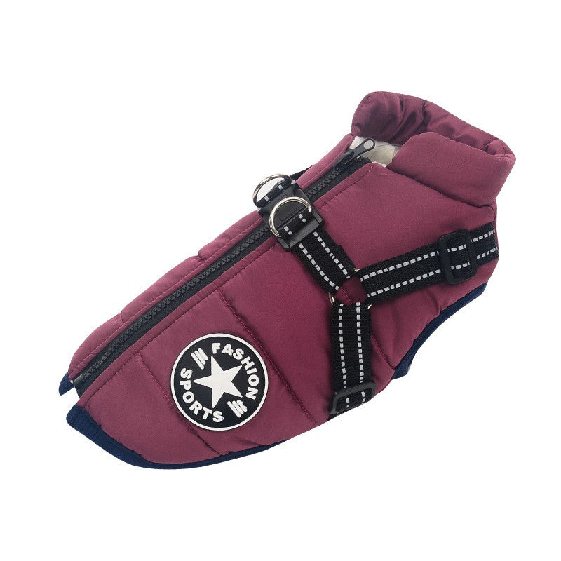 Jaqueta de Inverno Quente para Cães Grandes com Peitoral Impermeável, Casaco para Cães Grandes, Labrador, Chihuahua, Bulldog Francês, Roupas para Cães ao Ar Livre