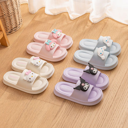Super Soft EVA Thich Cushion Soles Slippers Cute Outdoor Cartoon Slides Comfortable Shoes Girl's Indoor Sandals