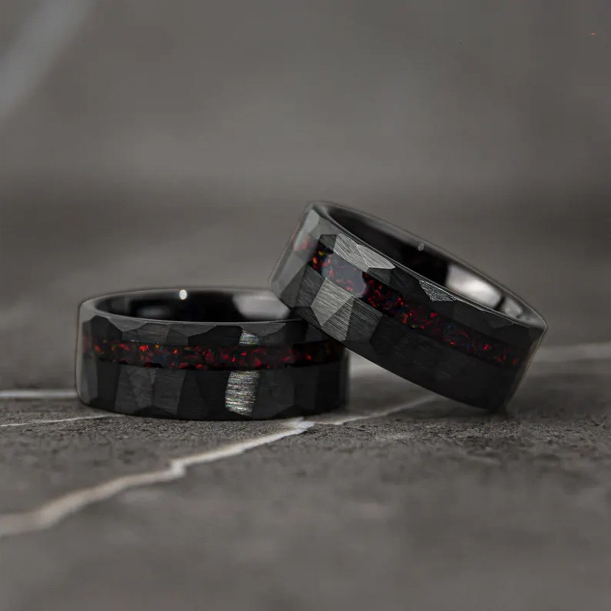 Anéis de Tungstênio Preto 8MM anéis de compromisso masculinos de moda joias masculinas alianças de casamento opala anéis de noivado presente