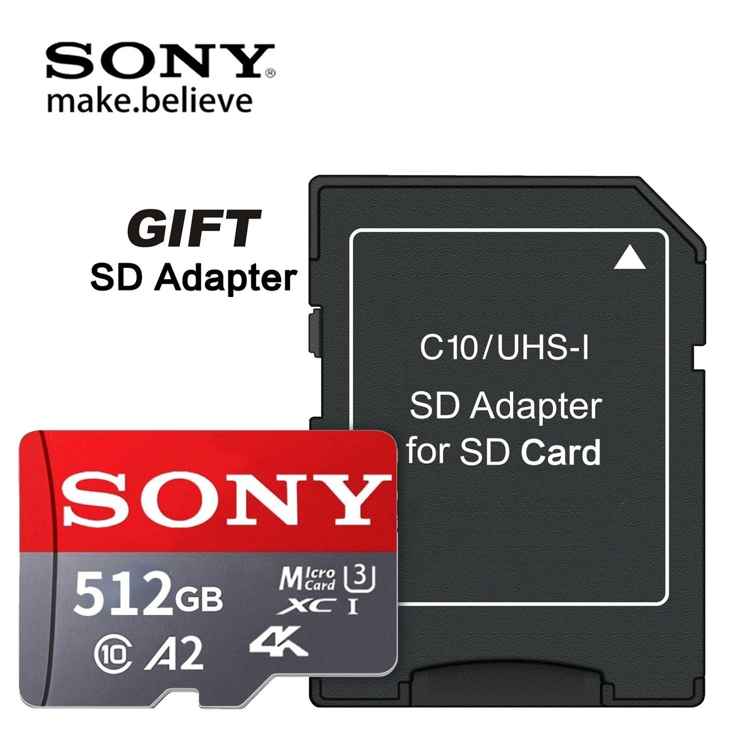Cartão Micro TF SD SONY Cartão de memória SD Extremo 1TB 512GB 128GB 256GB U3 V30 4K Cartões de memória flash completos para telefone computador câmera