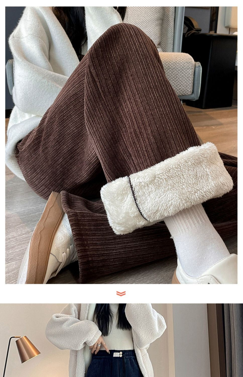 Pants Women Thickened Lamb Fleece Wide Leg Pants Plus Velvet Women's Autumn Winter Fashion Loose Pants Cashmere Casual Pants