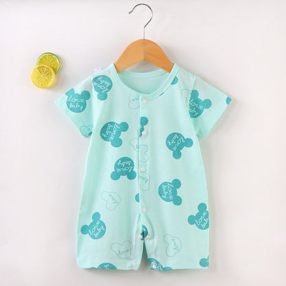 Newborn Baby Clothes Jumpsuit Cartoon Mickey Girl Boy Short Sleeve One-piece Clothes Toddler Costume Romper Infant Onesie Disney