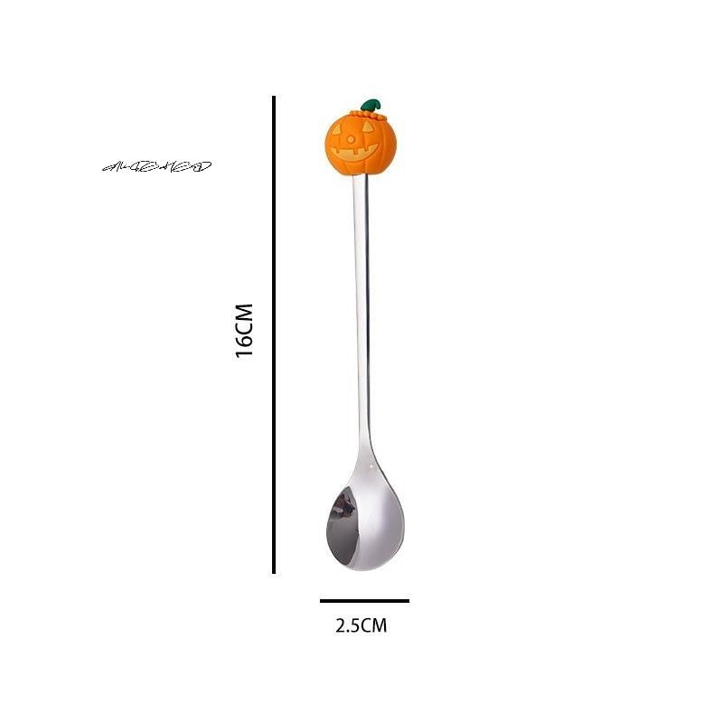 Conjunto de Talheres de Aço Inoxidável Halloween - Colher de Café Colher de Sobremesa Garfo de Fruta - Acessórios de Festa Temática