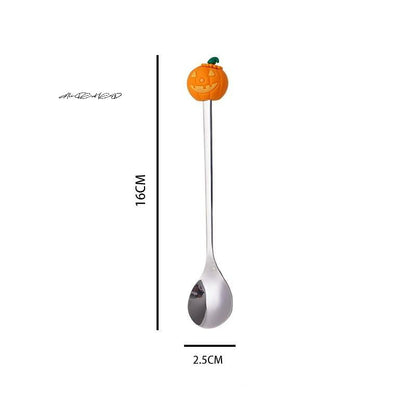 Conjunto de Talheres de Aço Inoxidável Halloween - Colher de Café Colher de Sobremesa Garfo de Fruta - Acessórios de Festa Temática