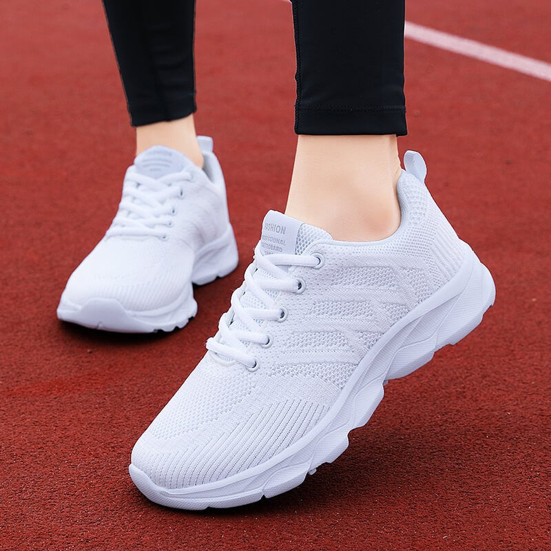 Novos Tênis Femininos Casuais Sapatos da Moda Respiráveis para Caminhada em Malha Sapatos Baixos Femininos 2024 Tenis Feminino Branco Sapatos esportivos femininos