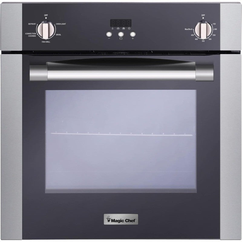 Magic Chef 24-Inch Built-In Electric Single Wall Oven, Stainless Steel, 2.2 Cu. Ft. - Kitchen Appliance with Programmable