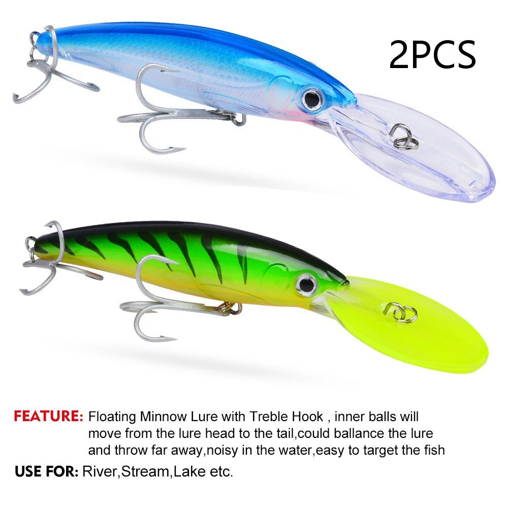 Isca Artificial Flutuante Minnow 32g 50g 75g Isca de Pesca Longa Arremesso Água Salgada Robalo Iscas Duras Minnow para Pesca de Robalo