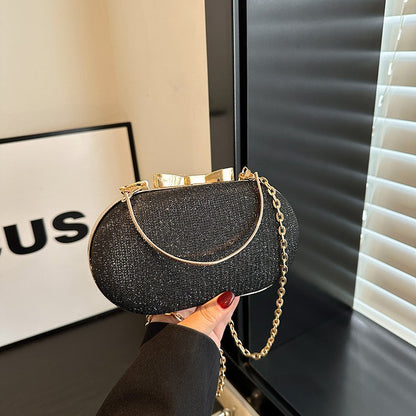 Light luxury sequined hand-held dinner bag, elegant style bag, high-end chain single-shoulder crossbody bag