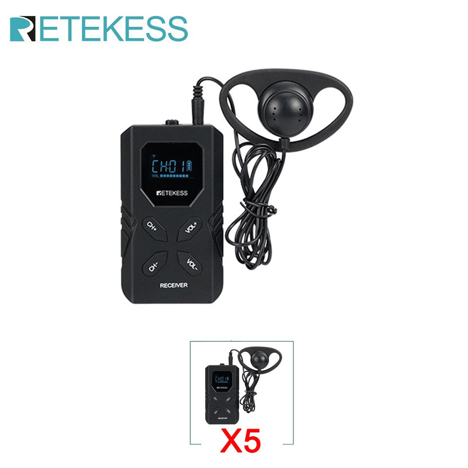 Retekess TT117 FM Sistema de Guia Turístico Transmissor Receptor para Museu Igreja Conferência Reunião Fábrica Treinamento 72-76MHz