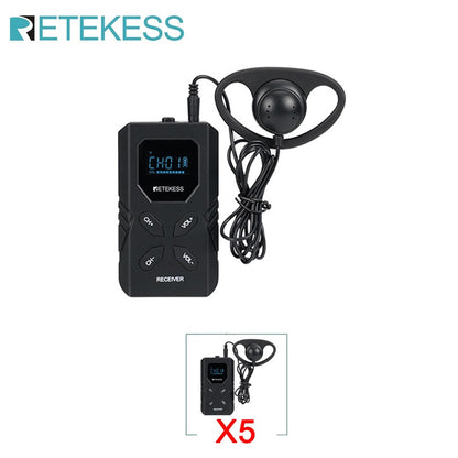 Retekess TT117 FM Sistema de Guia Turístico Transmissor Receptor para Museu Igreja Conferência Reunião Fábrica Treinamento 72-76MHz