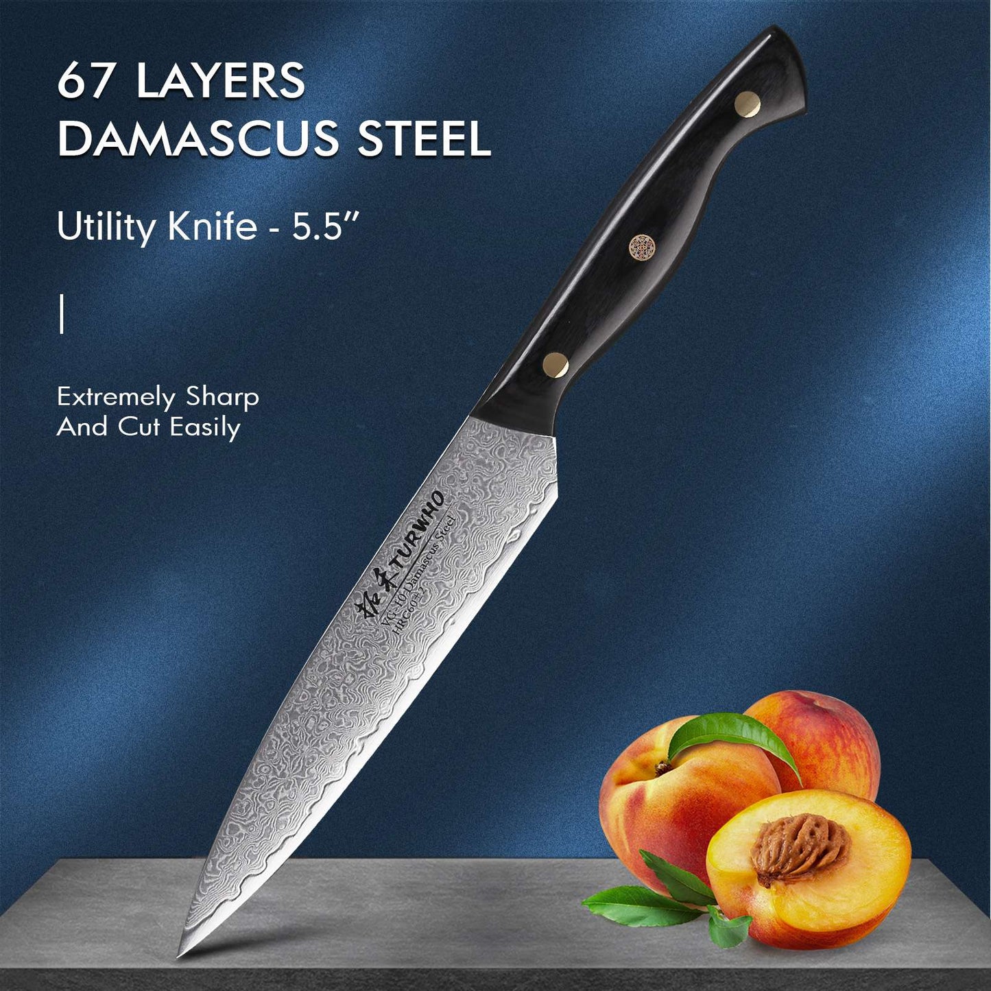 TURWHO 1-6PCS Kitchen Knives Set Japanese 67 Layer Damascus Steel Chef Knife PRO VG10 Santoku Bread Boning Utility Paring Knives