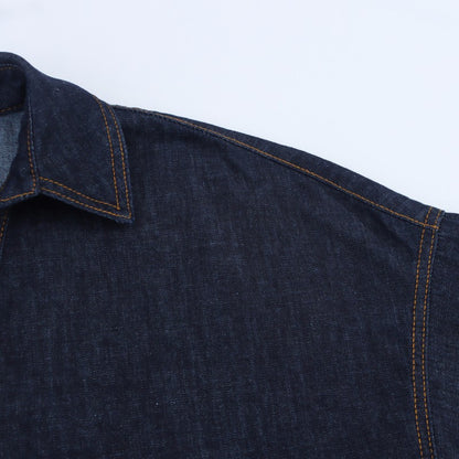 XNWMNZ 2025 Summer Woman's Casual Commuting Long Sleeve Denim Long Sleeve Top Simple Lady Blue Turn-down Collar Fashion Shirt