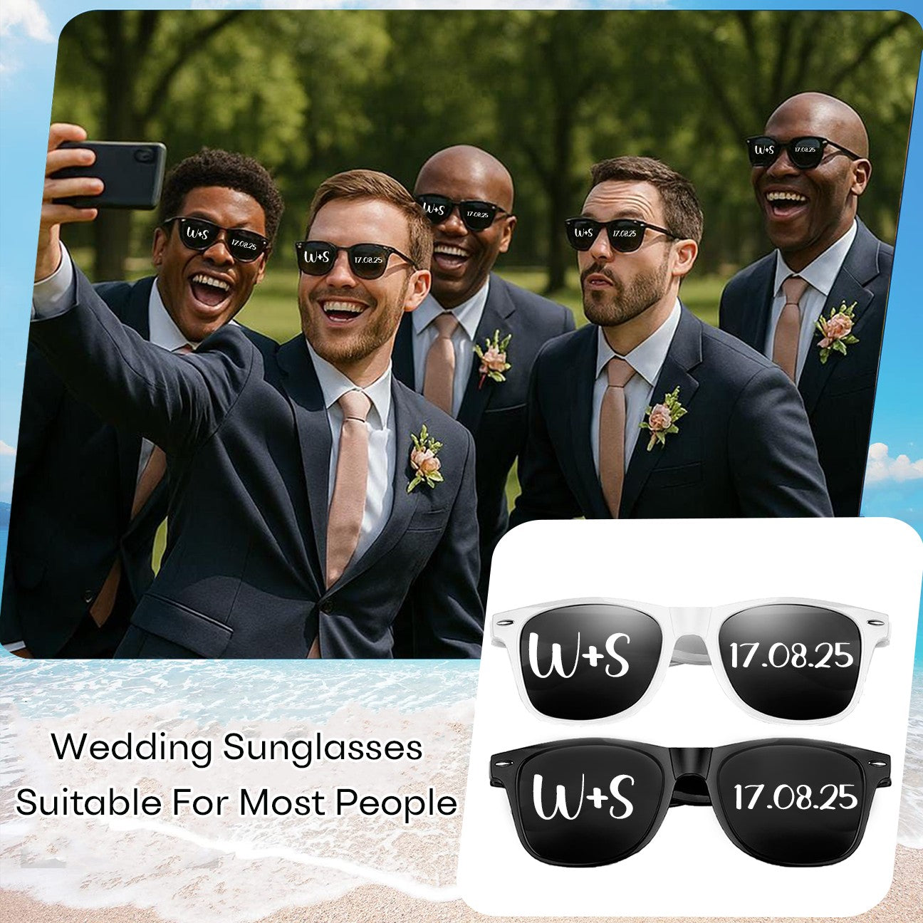 12-120Pcs Custom Wedding Sunglasses Personalised Heart Shaped Sunglasses Wedding Party Favors for Guest Date Initials Custom