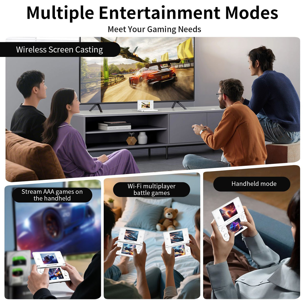 Anbernic RG DS Handheld Game Console 4" IPS Dual Screen Android 4000mAh Flip Video Games Player Supports RixelHK Wifi Streaming