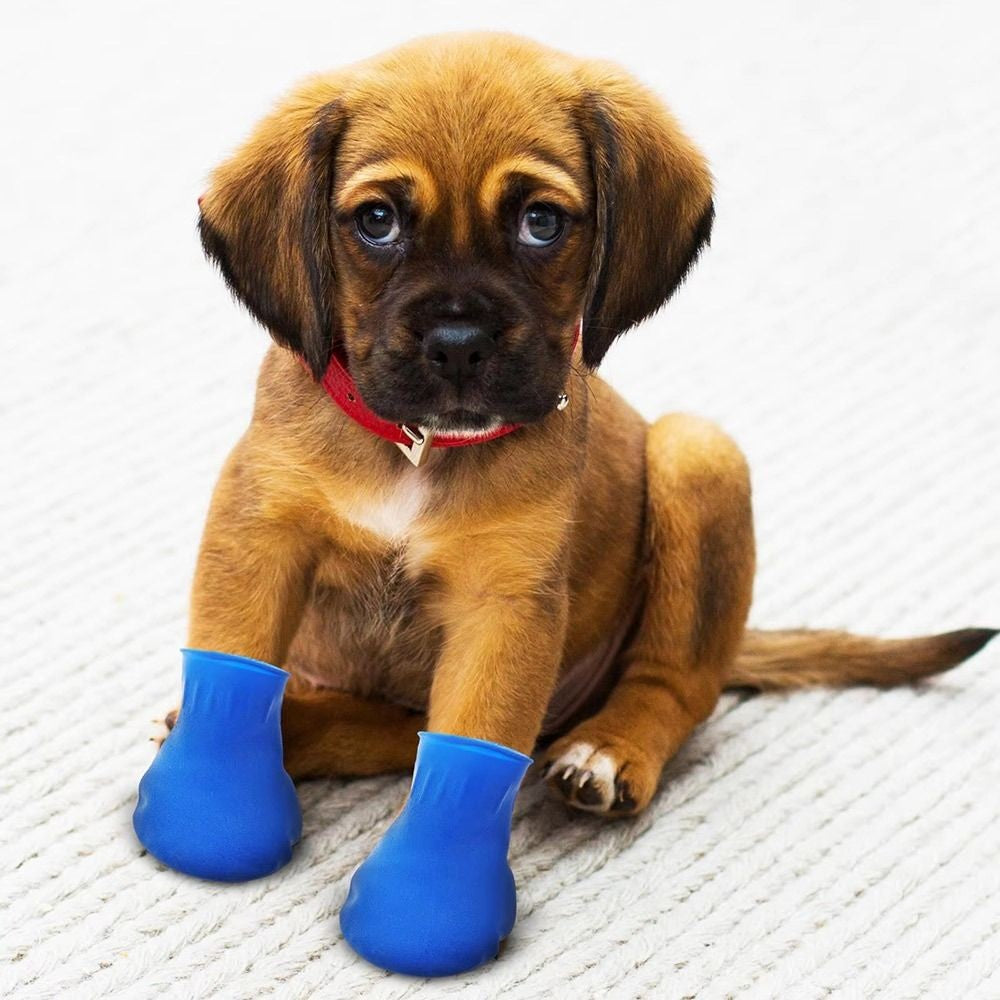 4 Peças de Sapatos para Cães Impermeáveis Novos Balão de Borracha Antiderrapante Botas de Chuva para Animais de Estimação Botas para Cães Pequenos Chihuahua Cães Grandes