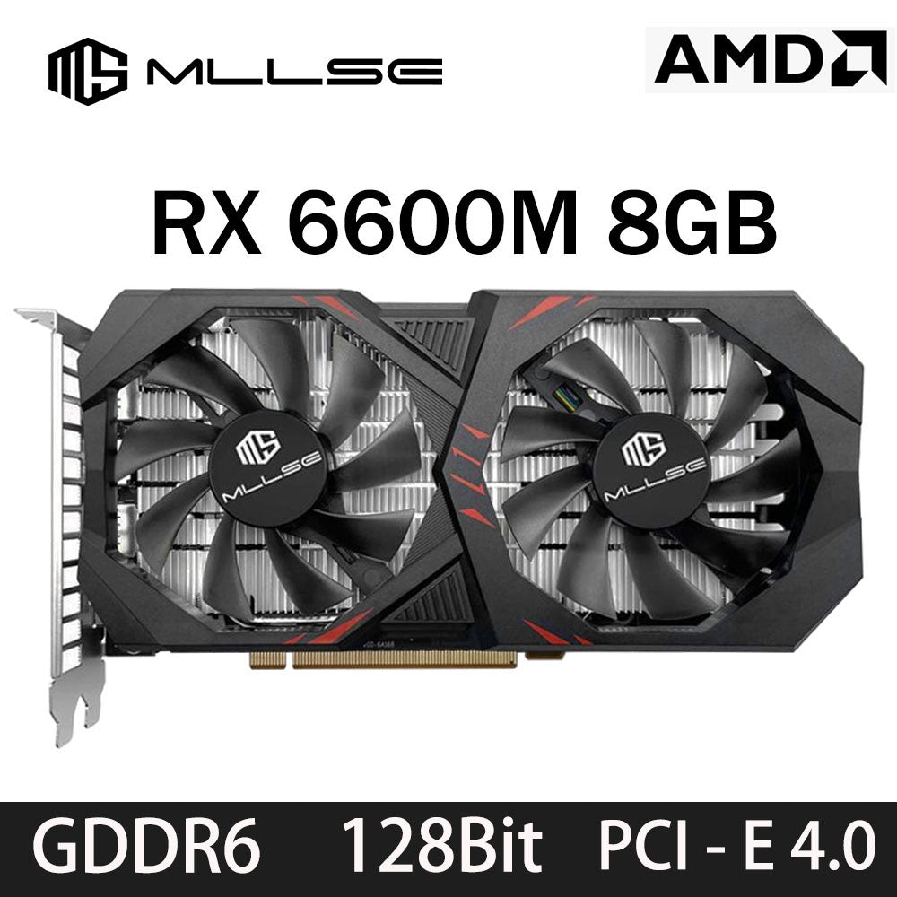 MLLSE AMD RX 6600M 8GB Placa de Vídeo GPU GDDR6 128Bit 7nm Versão com Heat Pipes Suporta Desktop CPU rx6600m 8gb Brasil