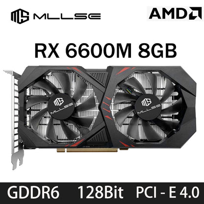 MLLSE AMD RX 6600M 8GB Placa de Vídeo GPU GDDR6 128Bit 7nm Versão com Heat Pipes Suporta Desktop CPU rx6600m 8gb Brasil
