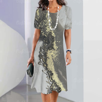 2024 New Women's Dresses Graphic Print Elegant & Beautiful Midi Dresses Plus Siz