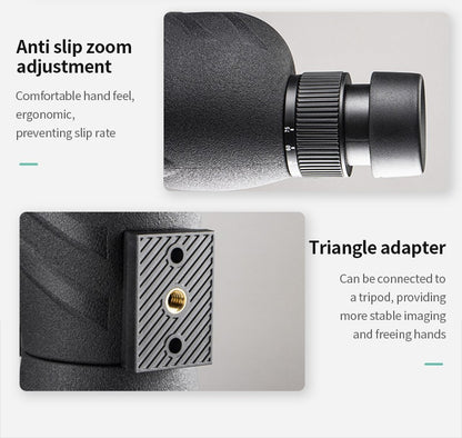 25-75x60 HD Spotting Scope Powerful Monocular Zoom Telescope Prism Waterproof for Birdwatching Target Shooting Camping