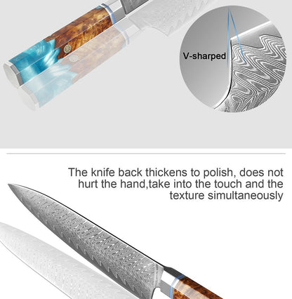 XITUO Damascus Steel Knife Set 1-9PCS Japanese Chef Knife, Santoku, Bread, Utility & Boning Knives-Ultra Sharp, Octagonal Handle