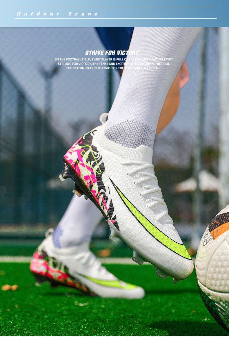 New Men Football Boots Training Long Spikes Soccer Shoes Sneakers Original  Drop Shipping Futsal Cleats Match Ultralight Indoor