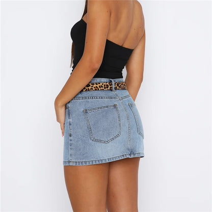 Imcute Women Y2k Denim Mini Skirt Fashion Low Rise A-Line Slim Fit Button Up Summer Trendy Short Jean Skirt with Pockets