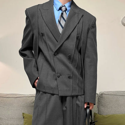 INCERUN Men Blazer Solid Color Lapel Long Sleeve Button Male Suit Streetwear Elegant 2025 Fashion Casual Thin Coats Men Blazer