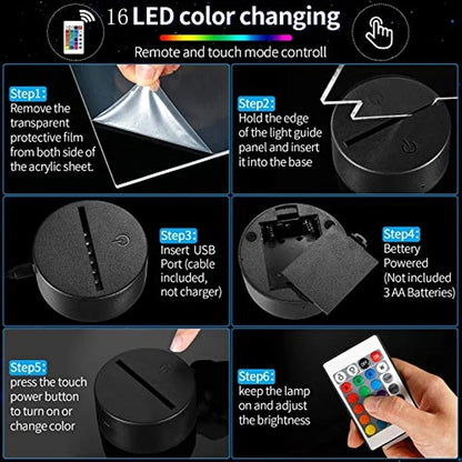 Anime Naruto Uzumaki LED Night Light Toys Akatsuki Kakashi Hatake Kid Bedroom Nightlight Itachi Uchiha 3D 7/16 colors Lamp Decor