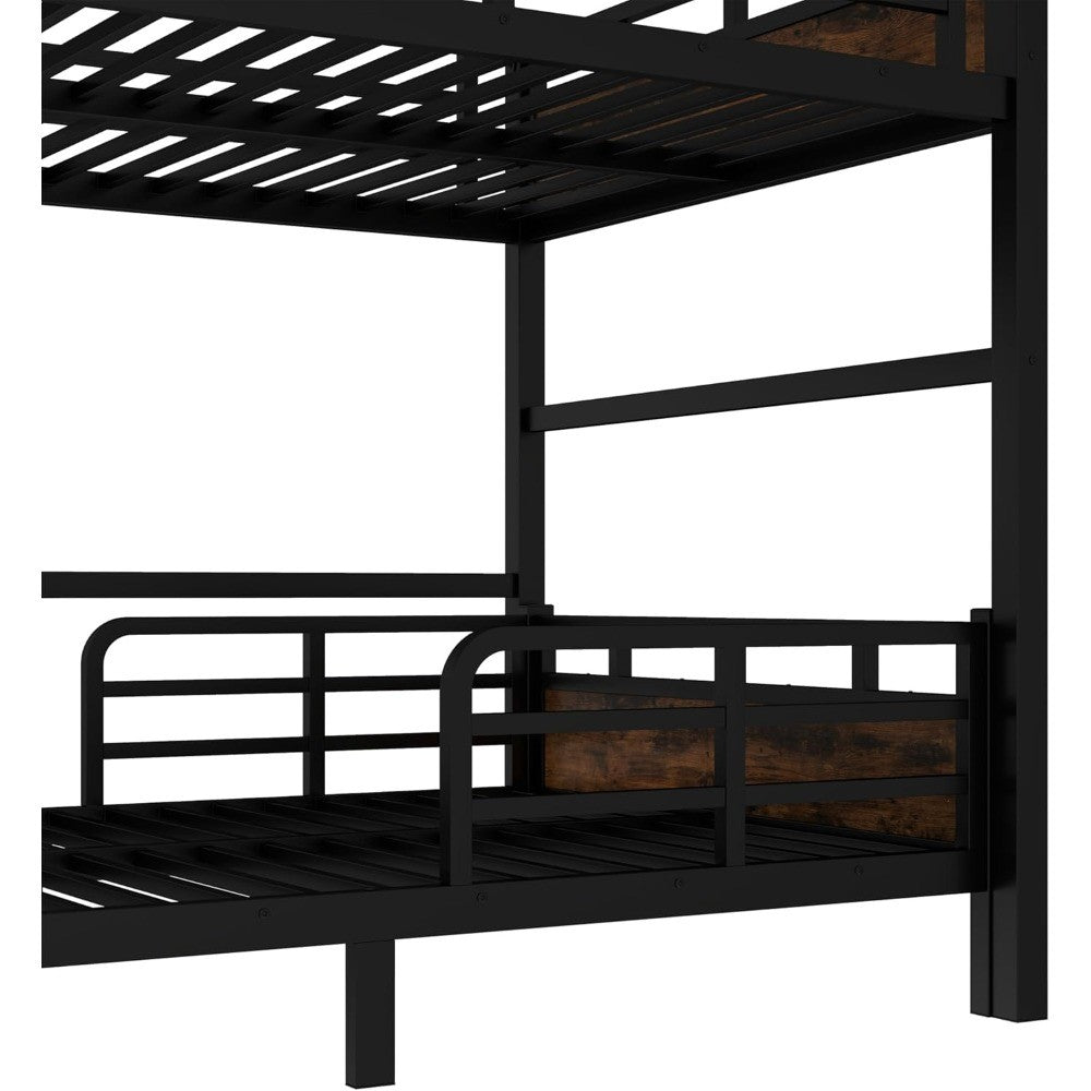 Double Decker Bunk Bed with Headboard and Full-Sized Safety Rail, Detachable Full-Size Bunk Beds, Sturdy Heavy-Duty Bunk Beds fo