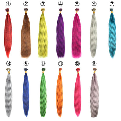 MISSQUEEN Apliques de Cabelo Sintético Colorido de Pena 16"10 Mechas/Pacote Preto Dourado Extensões de Peruca de Fibra de Alta Temperatura para Mulheres